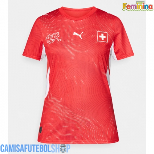 Camisa de time de futebol Suíça Replicas 1º Equipamento Feminina Mundo 2026 Manga Curta